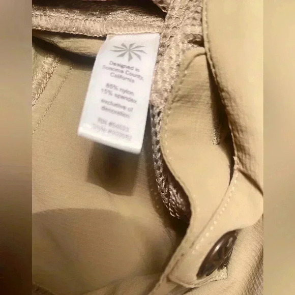 Athleta Shasta convertible khaki belted athletic casual nylon cargo pants 10T - Picture 5 of 5